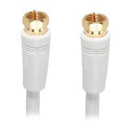 6 Ft. Rg-6U Coaxial Cable With Gold F Connectors - White
